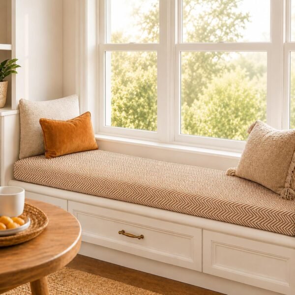 Chenille Weave Bay Window Bench Seat Cushion